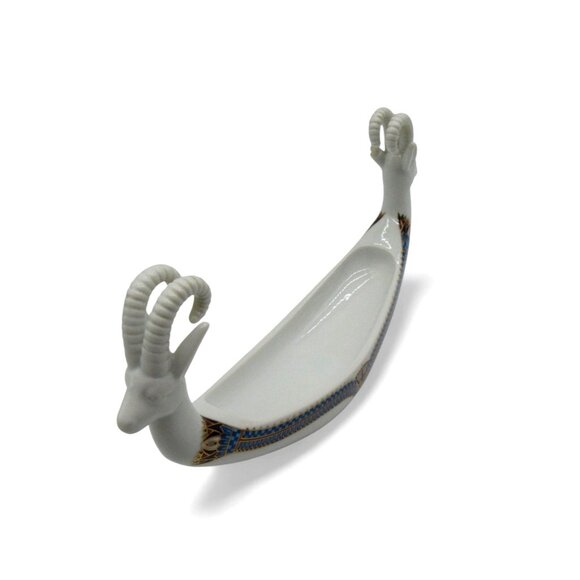 ELIZABETH ARDEN Pharaohs Rams Head Boat Vanity Dish Vintage 10" - Picture 3 of 11